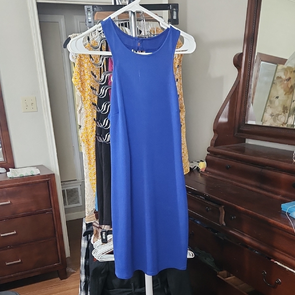 Elegant Blue Sleeveless Dress